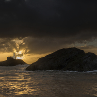 Buy canvas prints of Mumbles Lighthouse Dawn by Creative Photography Wales