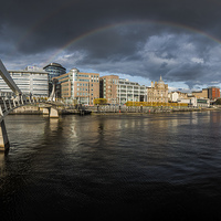 Buy canvas prints of  Squiggly Bridge Rainbow by Creative Photography Wales