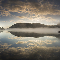 Buy canvas prints of Caban Coch Reservoir in the Elan Valley at Dawn by Creative Photography Wales