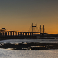 Buy canvas prints of Severn Bridge sunset by Creative Photography Wales