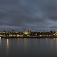 Buy canvas prints of Tower Bridge Panorama at Dusk, London by Creative Photography Wales