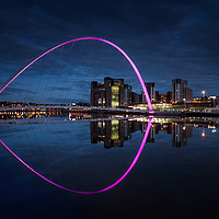Buy canvas prints of The Millennium Bridge on the Tyne at Night by Creative Photography Wales