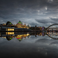 Buy canvas prints of Newcastle Cityscape at Night by Creative Photography Wales