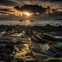 Buy canvas prints of Elgol Pebbles Sunset by Creative Photography Wales