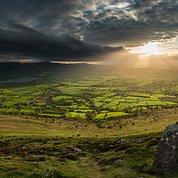 Buy canvas prints of Mynydd  Llangorse spring landscape by Creative Photography Wales