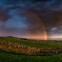 Buy canvas prints of Rainbow above Harlech by Creative Photography Wales