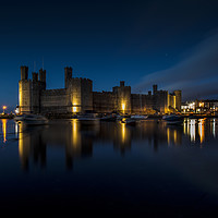 Buy canvas prints of Caernarfon Castle Night View by Creative Photography Wales