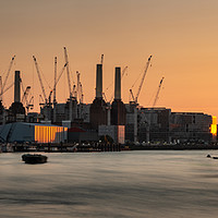 Buy canvas prints of Battersea Power Station on the Thames, London by Creative Photography Wales