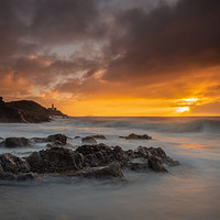 Buy canvas prints of Mumbles Lighthouse from Bracelet Bay by Creative Photography Wales