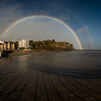 Buy canvas prints of Rainbow over Penarth Pier by Creative Photography Wales