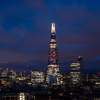 Buy canvas prints of Night view of the Shard, City of London by Creative Photography Wales