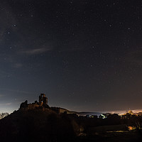 Buy canvas prints of Corfe Castle at Night in Dorset by Creative Photography Wales