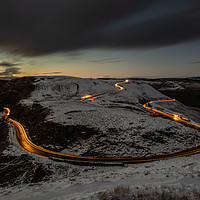 Buy canvas prints of Bwlch-y-Clawdd Mountain Road at Night by Creative Photography Wales