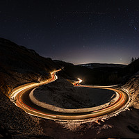 Buy canvas prints of Bwlch-y-Clawdd Mountain Road at Night by Creative Photography Wales