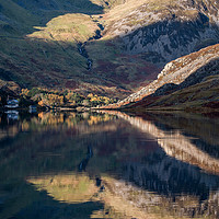 Buy canvas prints of Idwal Cottage and Llyn Ogwen Reflection, Snowdonia by Creative Photography Wales
