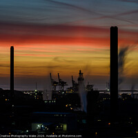 Buy canvas prints of Port Talbot Steelworks Sunset by Creative Photography Wales