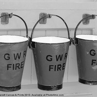 Buy canvas prints of GWR Fire Buckets by Nigel Barrett Canvas