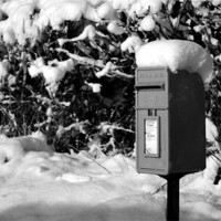 Buy canvas prints of A Snowy Post Box by Scott Simpson