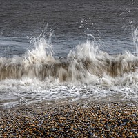 Buy canvas prints of Abstract waves at Cley beach by Scott Simpson