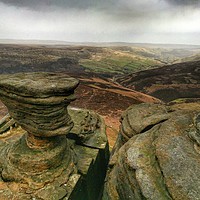 Buy canvas prints of Rock Formations at Fairbrook Naze, Derbyshire. by Scott Simpson
