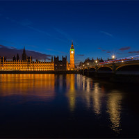 Buy canvas prints of The Bridge, The Clock & Parliament by Paul Shears Photogr