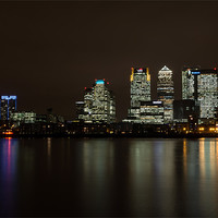 Buy canvas prints of Canary Wharf From Across The River Thames by Paul Shears Photogr