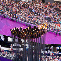 Buy canvas prints of The Olympic Flame by Paul Shears Photogr