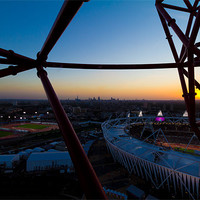 Buy canvas prints of Dusk At The Olympic Park by Paul Shears Photogr