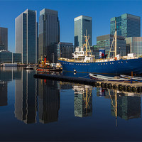 Buy canvas prints of Canary Wharf Reflections by Paul Shears Photogr