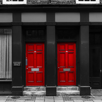 Buy canvas prints of Two Red Doors by Paul Shears Photogr