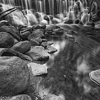 Buy canvas prints of Black and White Cascading Falls by Jonah Anderson Photography