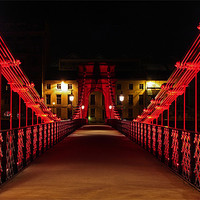 Buy canvas prints of Glasgow suspension footbridge by Grant Glendinning