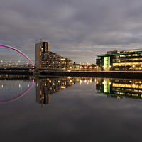 Buy canvas prints of Glasgow Clyde Reflections by Grant Glendinning