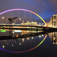 Buy canvas prints of The Glasgow Clyde Arc Bridge by Grant Glendinning
