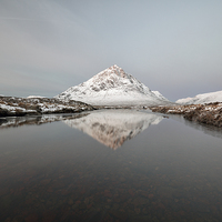 Buy canvas prints of Etive Mountain Reflection  by Grant Glendinning