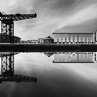 Buy canvas prints of Clyde Waterfront Mono by Grant Glendinning