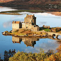 Buy canvas prints of Eilean Donan - Loch Duich Reflection  by Grant Glendinning