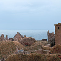 Buy canvas prints of Dunnottar Castle Moonrise Panorama by Grant Glendinning