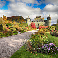 Buy canvas prints of Inveraray Castle Garden in Autumn by Grant Glendinning