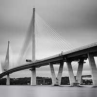 Buy canvas prints of Queensferry Crossing bw by Grant Glendinning