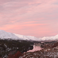 Buy canvas prints of Glen Affric Sunrise panorama by Grant Glendinning