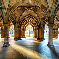 Buy canvas prints of The Cloisters - Glasgow University by Grant Glendinning