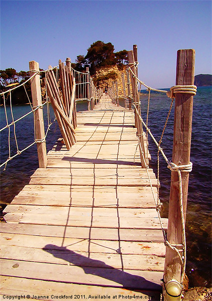 Wooden Bridge in Zante, Greece Picture Board by Joanne Crockford