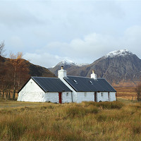 Buy canvas prints of Black Rock Cottage & Buachaille Etive Mor by Maria Gaellman