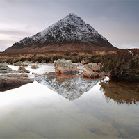 Buy canvas prints of Buachaille Etive Mor Reflection by Maria Gaellman