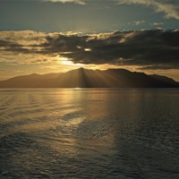 Buy canvas prints of Isle of Arran at Sunset by Maria Gaellman