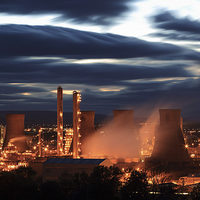 Buy canvas prints of Grangemouth Refinery at Night by Maria Gaellman