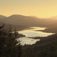 Buy canvas prints of Loch Garry at Sunset by Maria Gaellman