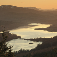 Buy canvas prints of Loch Garry at Sunset by Maria Gaellman