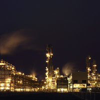 Buy canvas prints of Grangemouth Oil Refinery at Night by Maria Gaellman